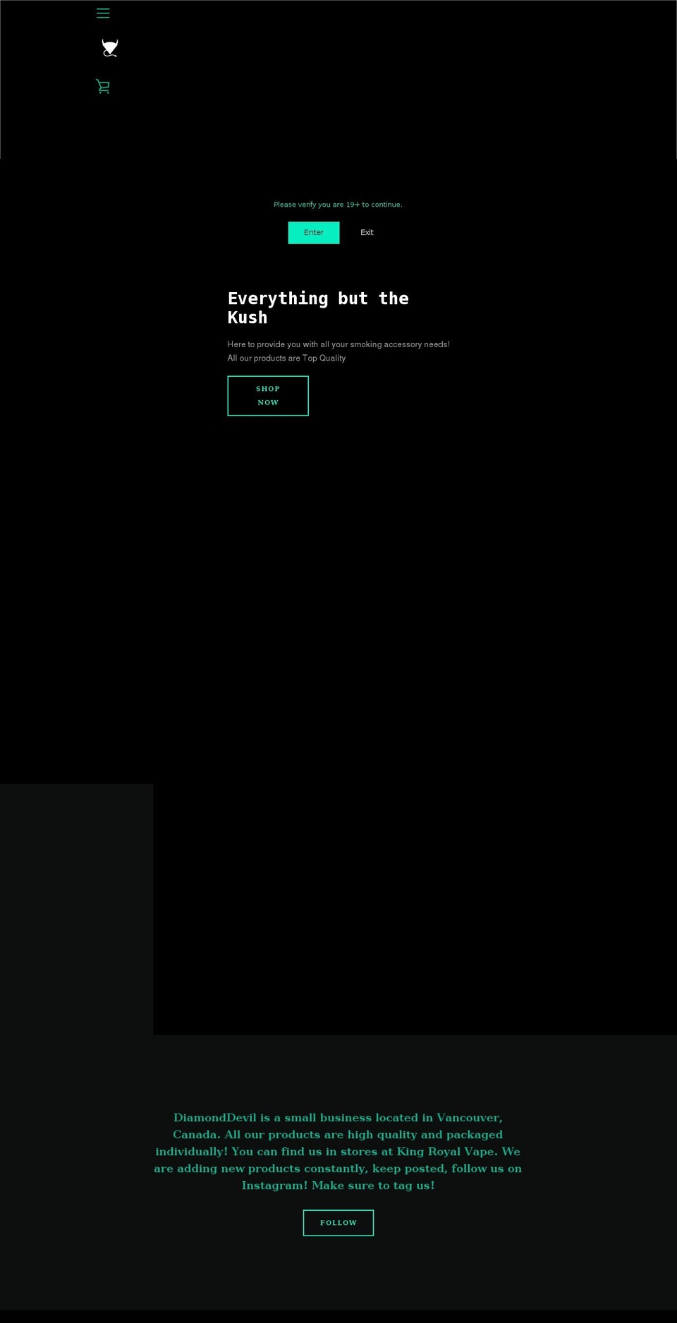 diamonddevil.ca shopify website screenshot