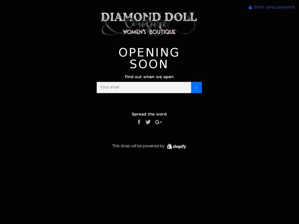 diamonddollcouture.com shopify website screenshot