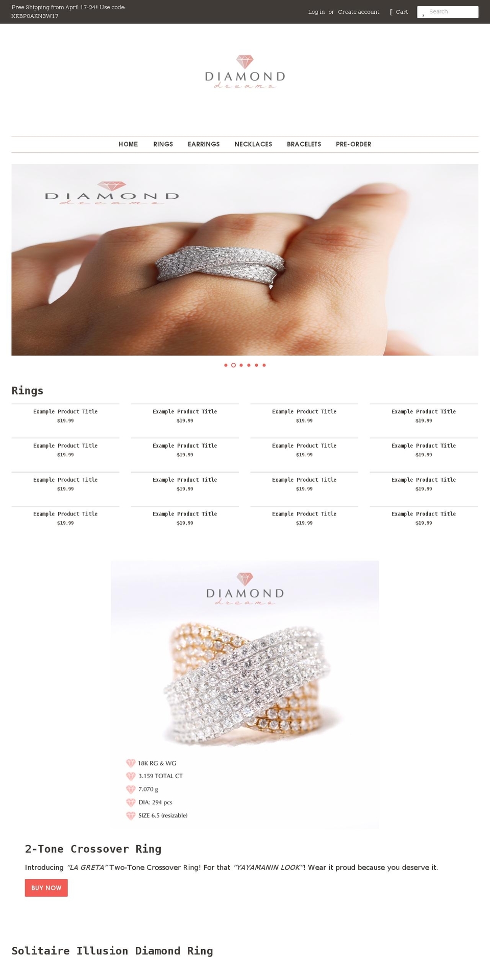 diamonddreamsph.com shopify website screenshot