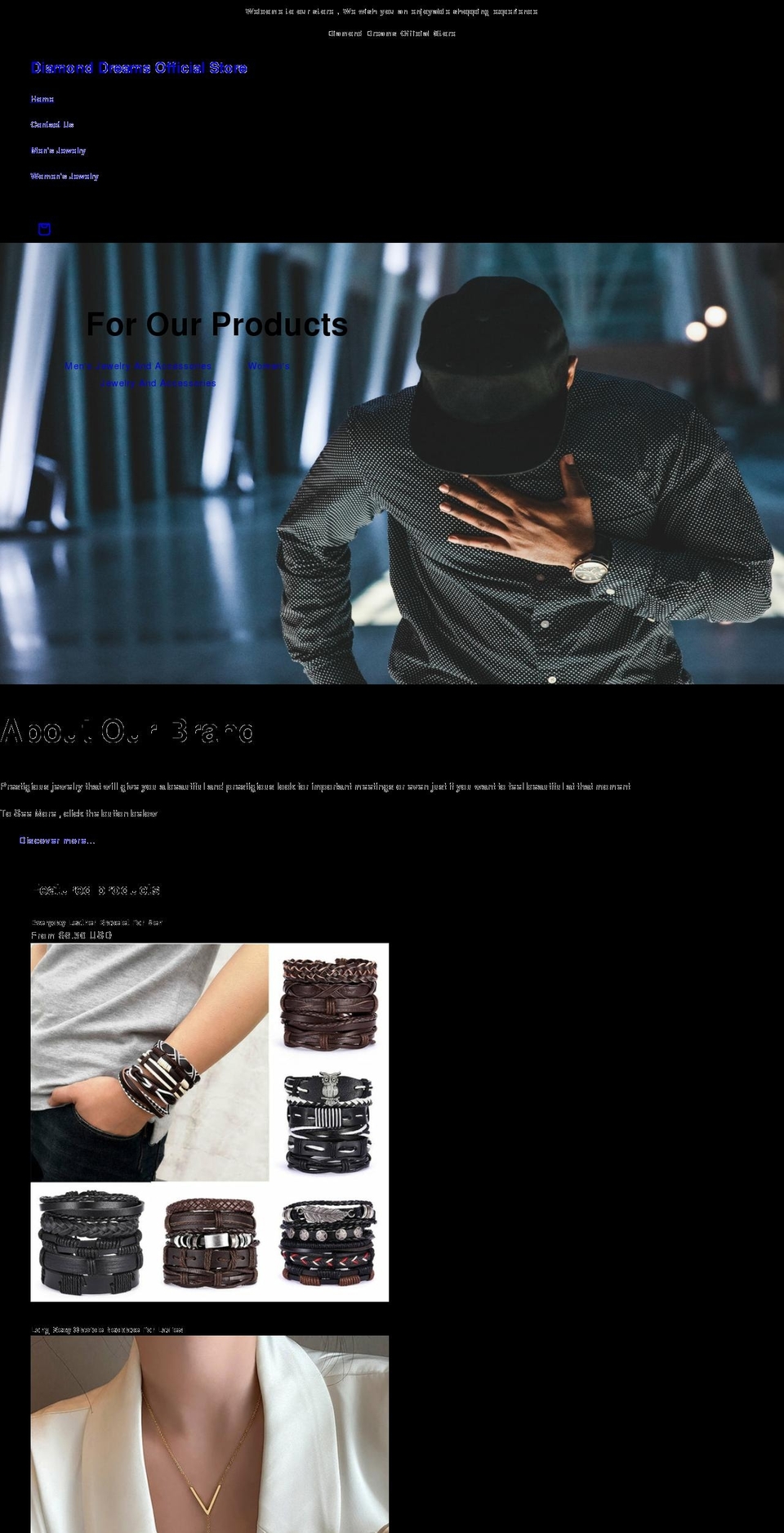 diamonddreamsstore.com shopify website screenshot