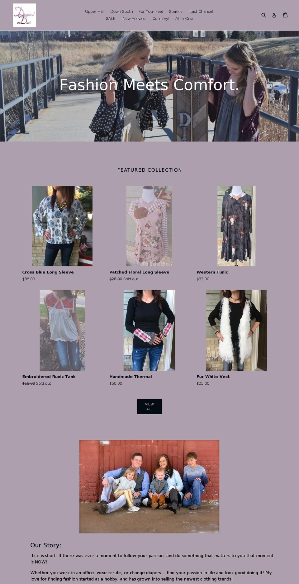 diamonddustboutique.com — Shopify storefront screenshot