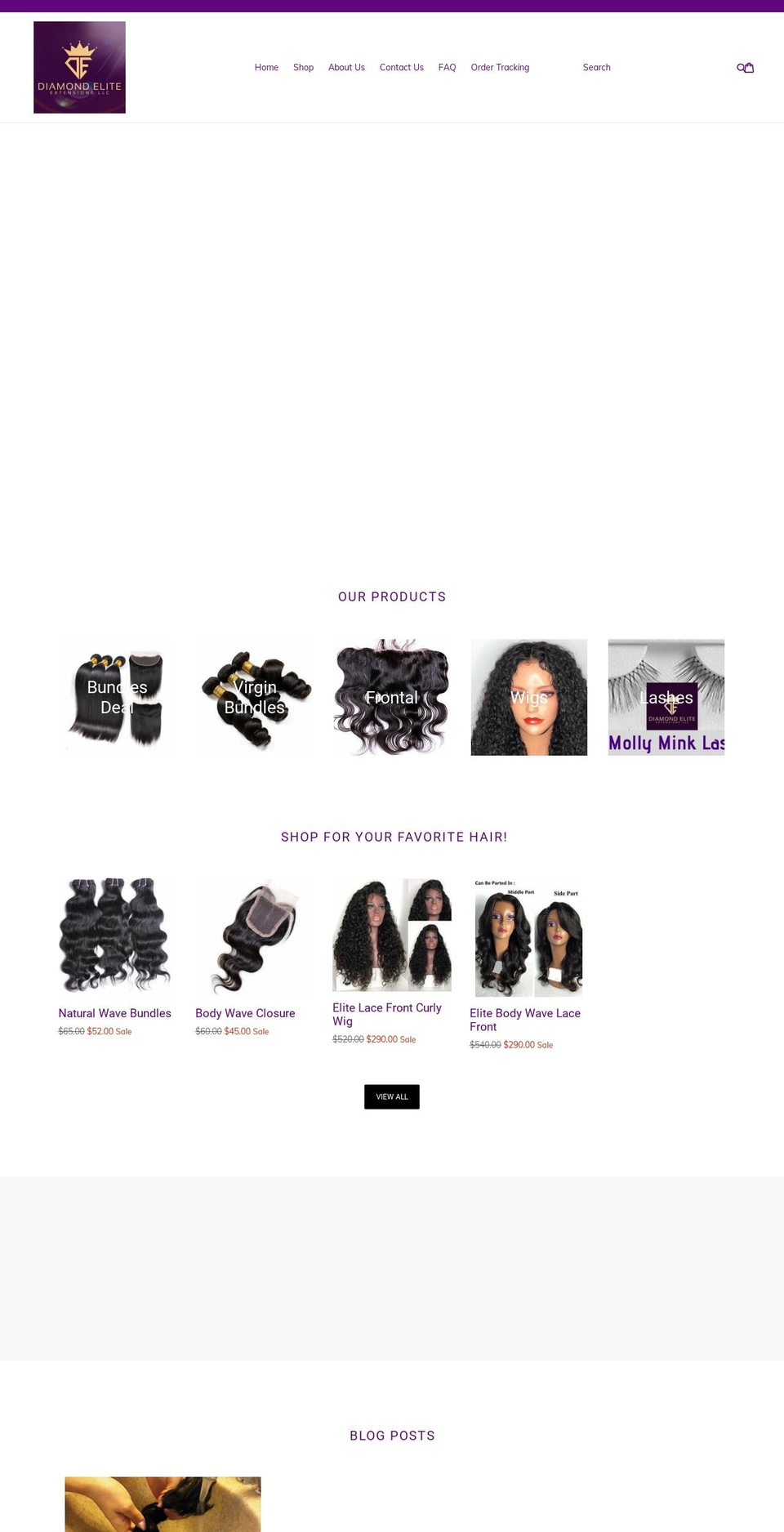 diamondeliteextensions.com shopify website screenshot