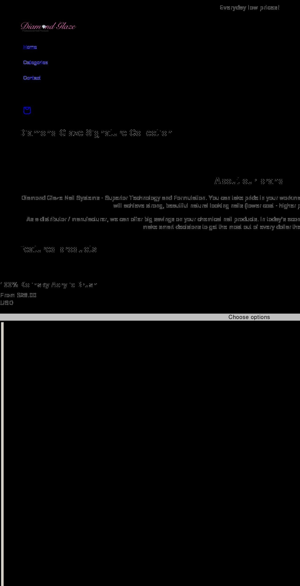 diamondglazenails.com shopify website screenshot