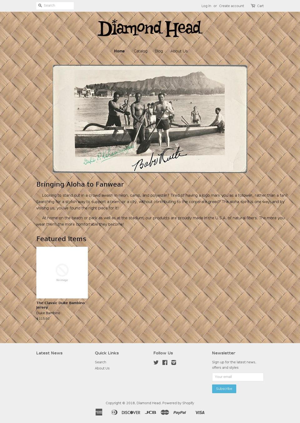 diamondheadbrand.com shopify website screenshot