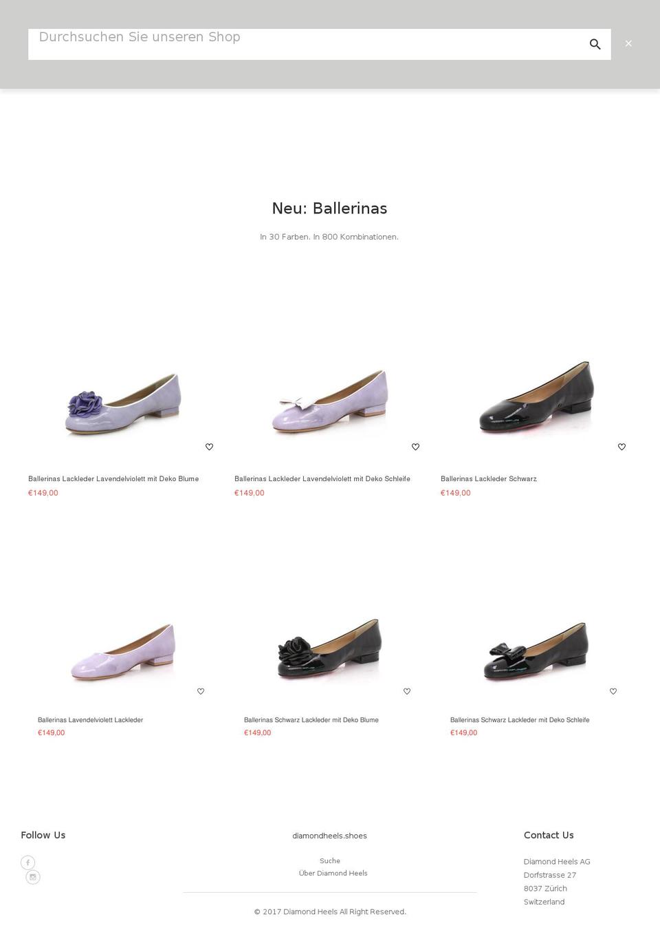 diamondheels.shoes shopify website screenshot