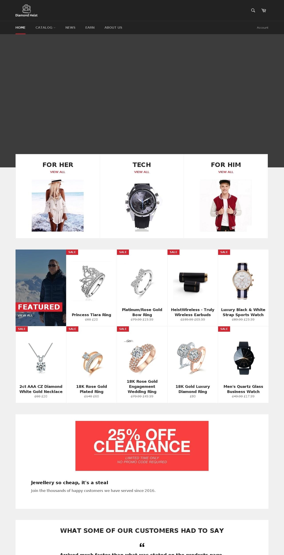 diamondheist.co.uk shopify website screenshot