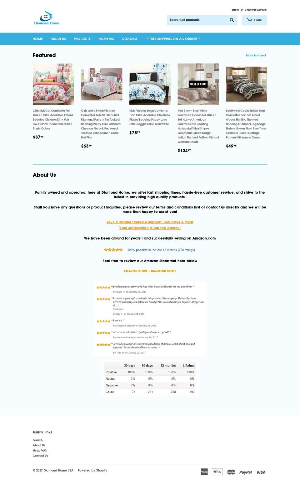 diamondhomeusa.com shopify website screenshot