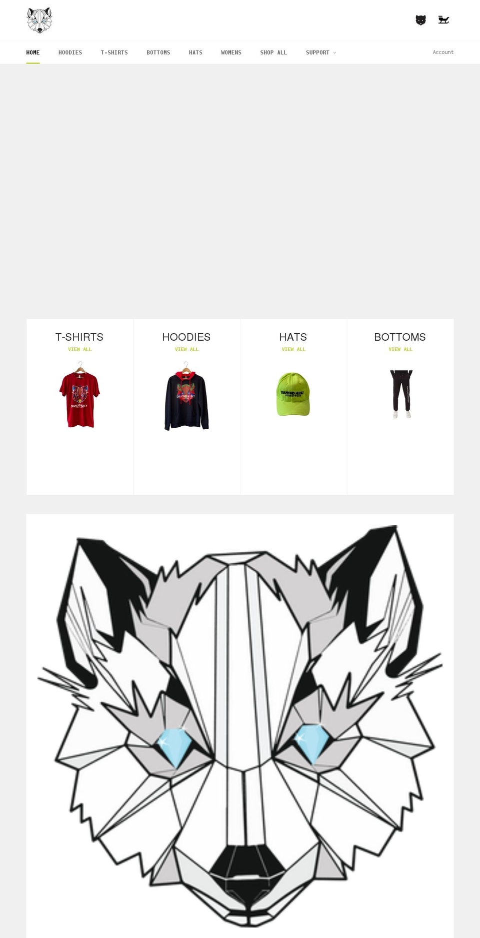 diamondhuskystreetwear.com shopify website screenshot