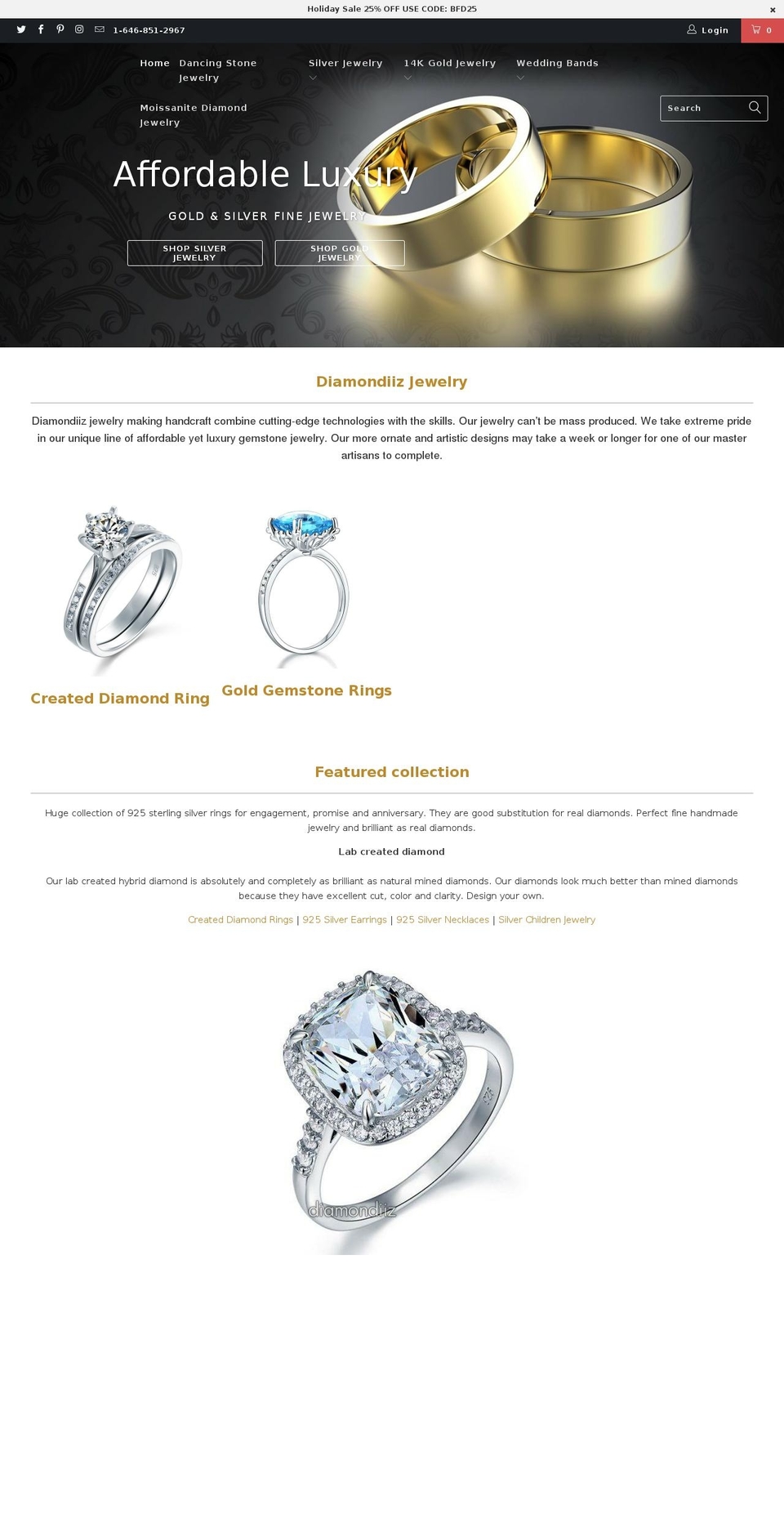 diamondiiz.com shopify website screenshot