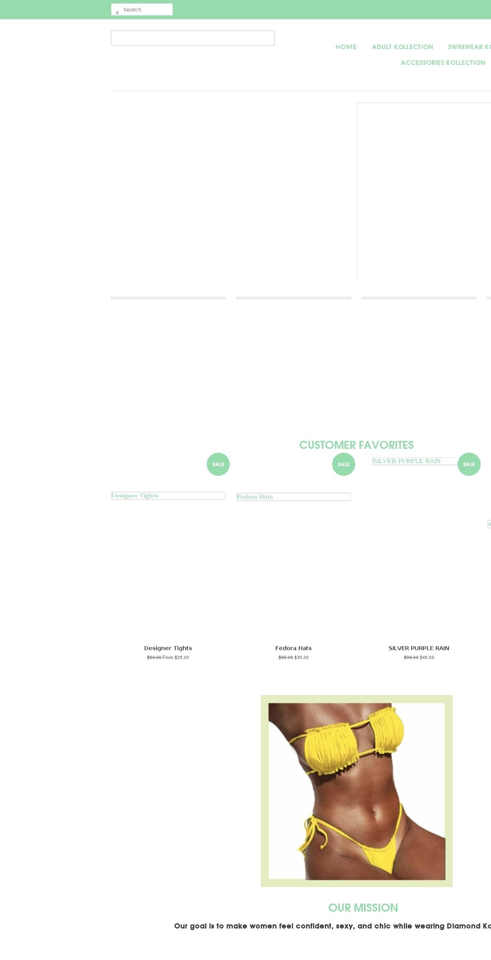 diamondkouturekollection.com shopify website screenshot