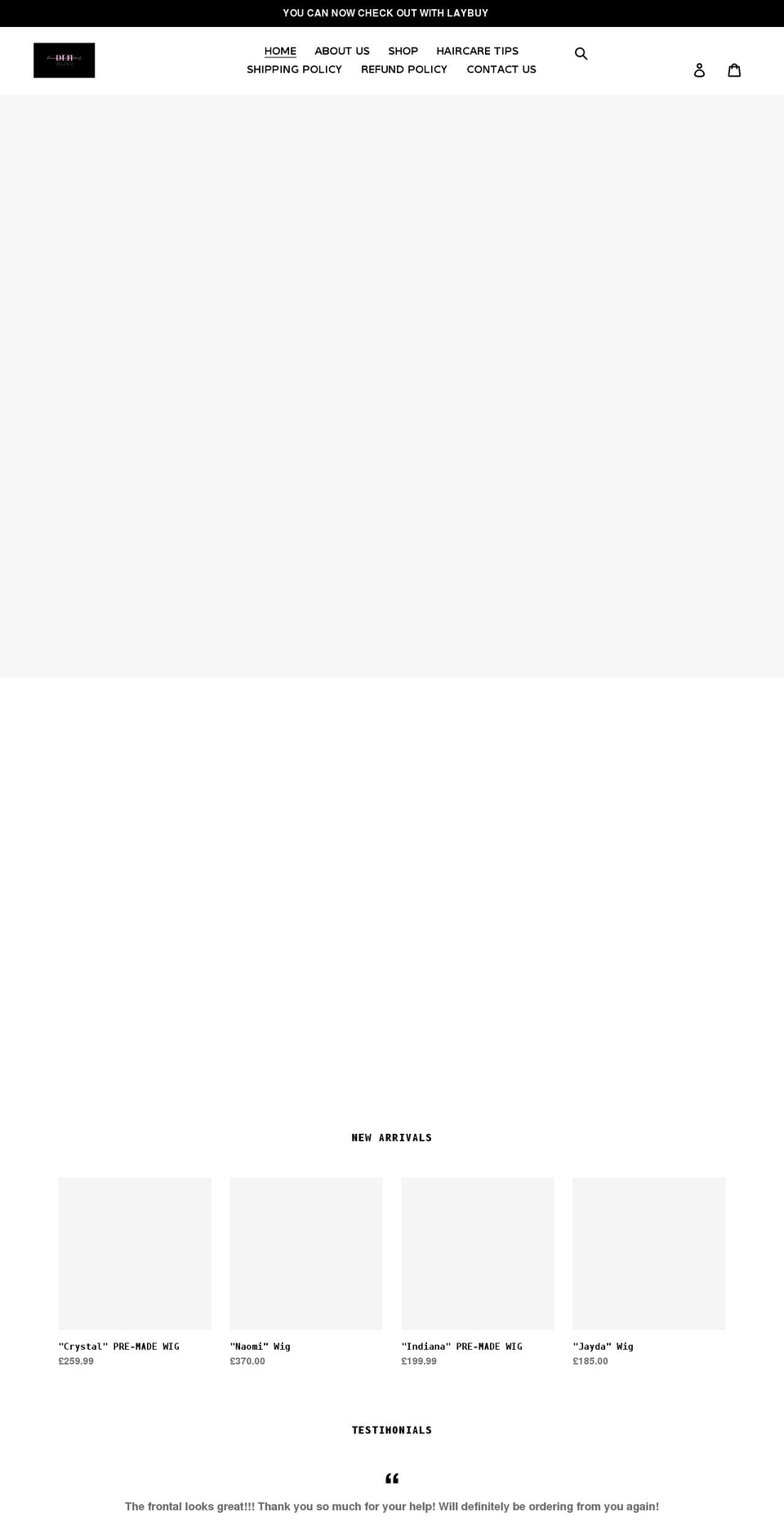 diamondldnhair.com shopify website screenshot
