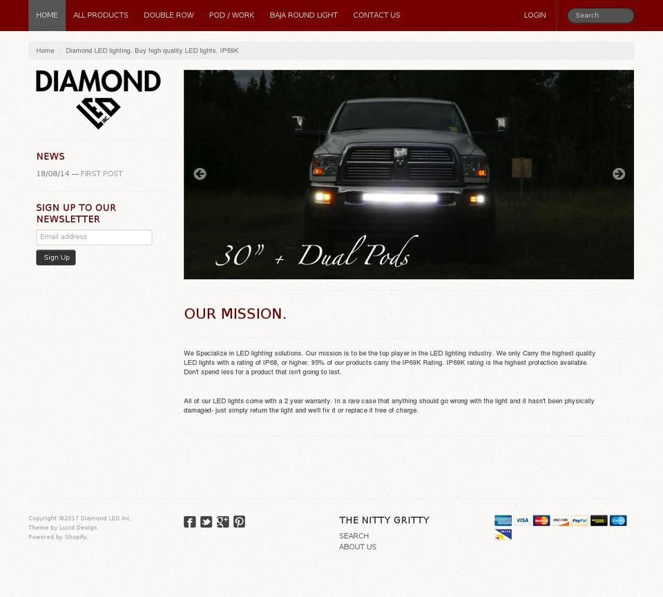 diamondledinc.com shopify website screenshot