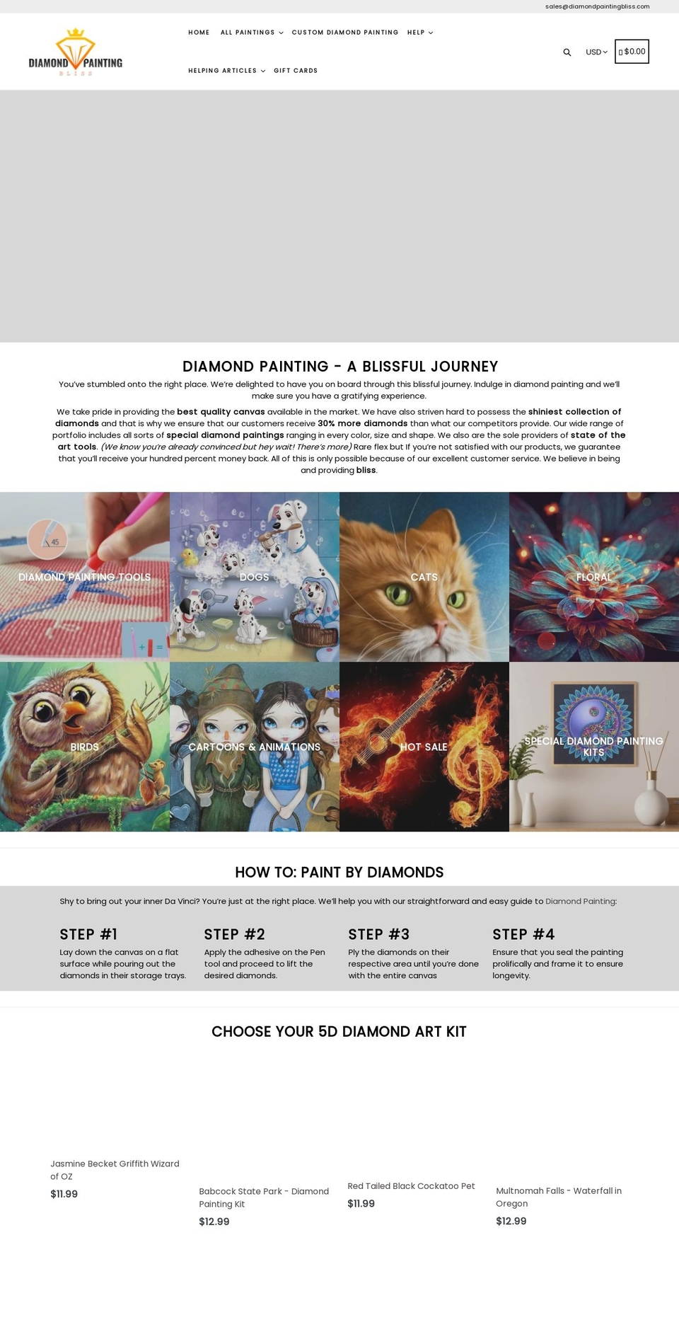 diamondpaintingbliss.com shopify website screenshot