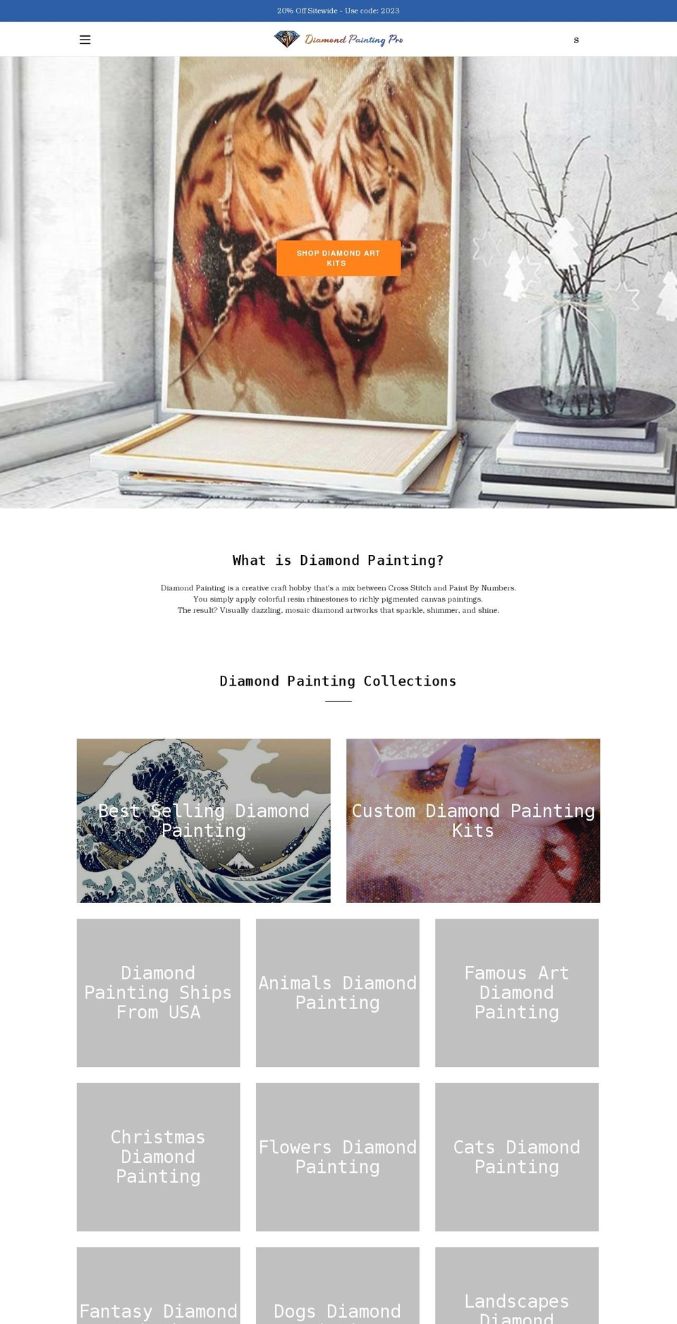 diamondpaintingpro.com shopify website screenshot