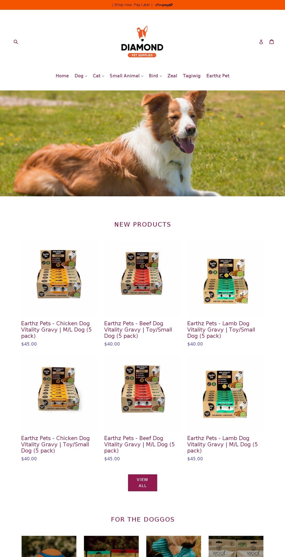 diamondpetsupplies.co.nz shopify website screenshot