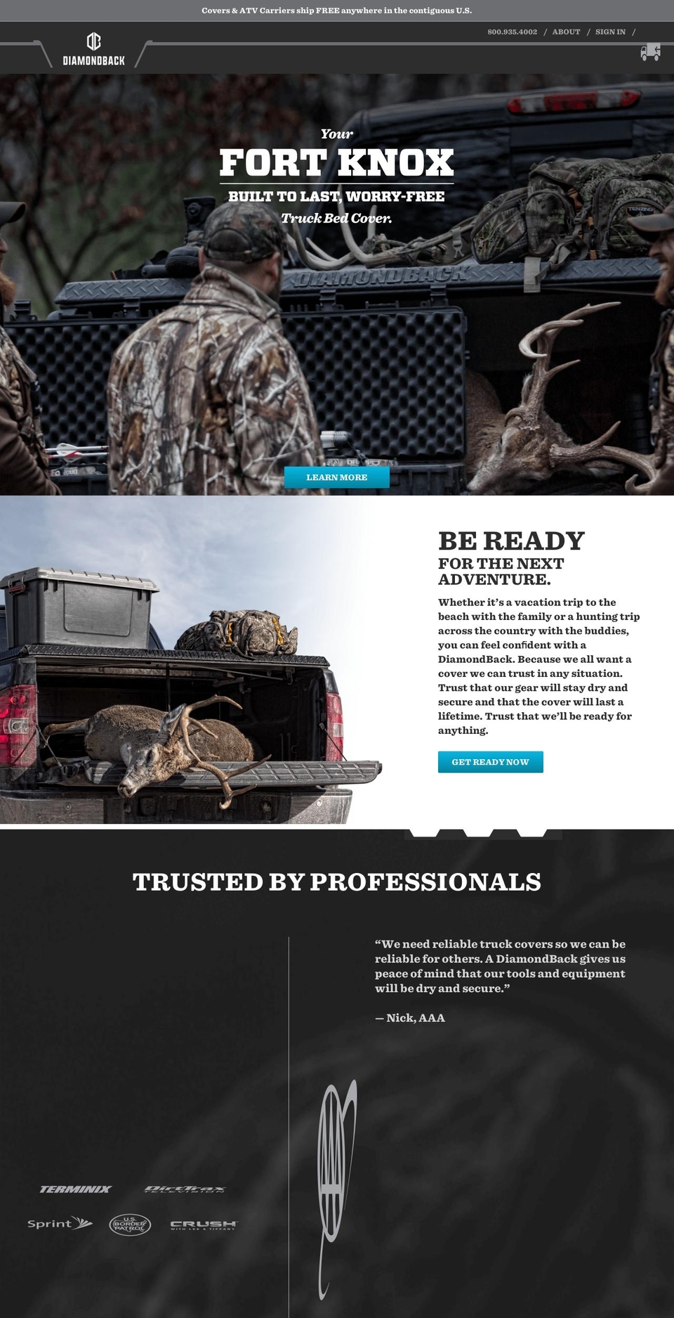 DiamondBack Master Shopify theme site example diamondplatetonneaucovers.com