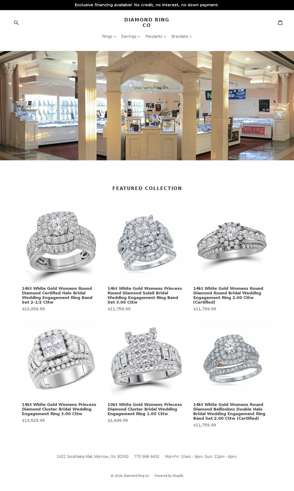 diamondringco.com — Shopify storefront screenshot