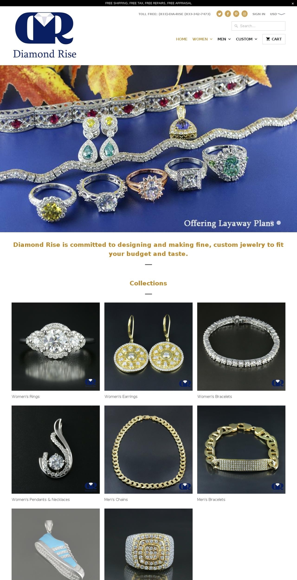 diamondrise.com shopify website screenshot