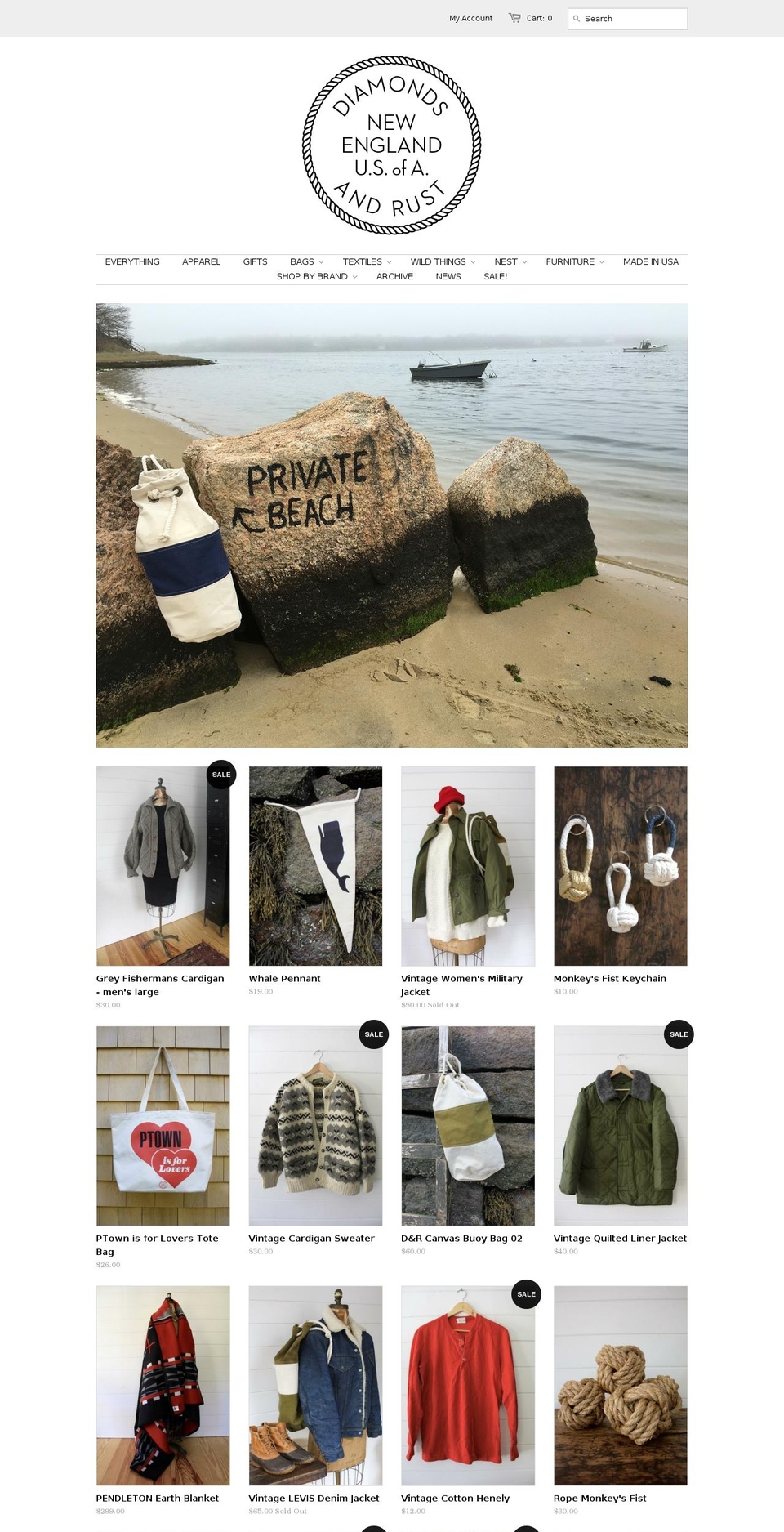 diamondsandrustshop.com shopify website screenshot