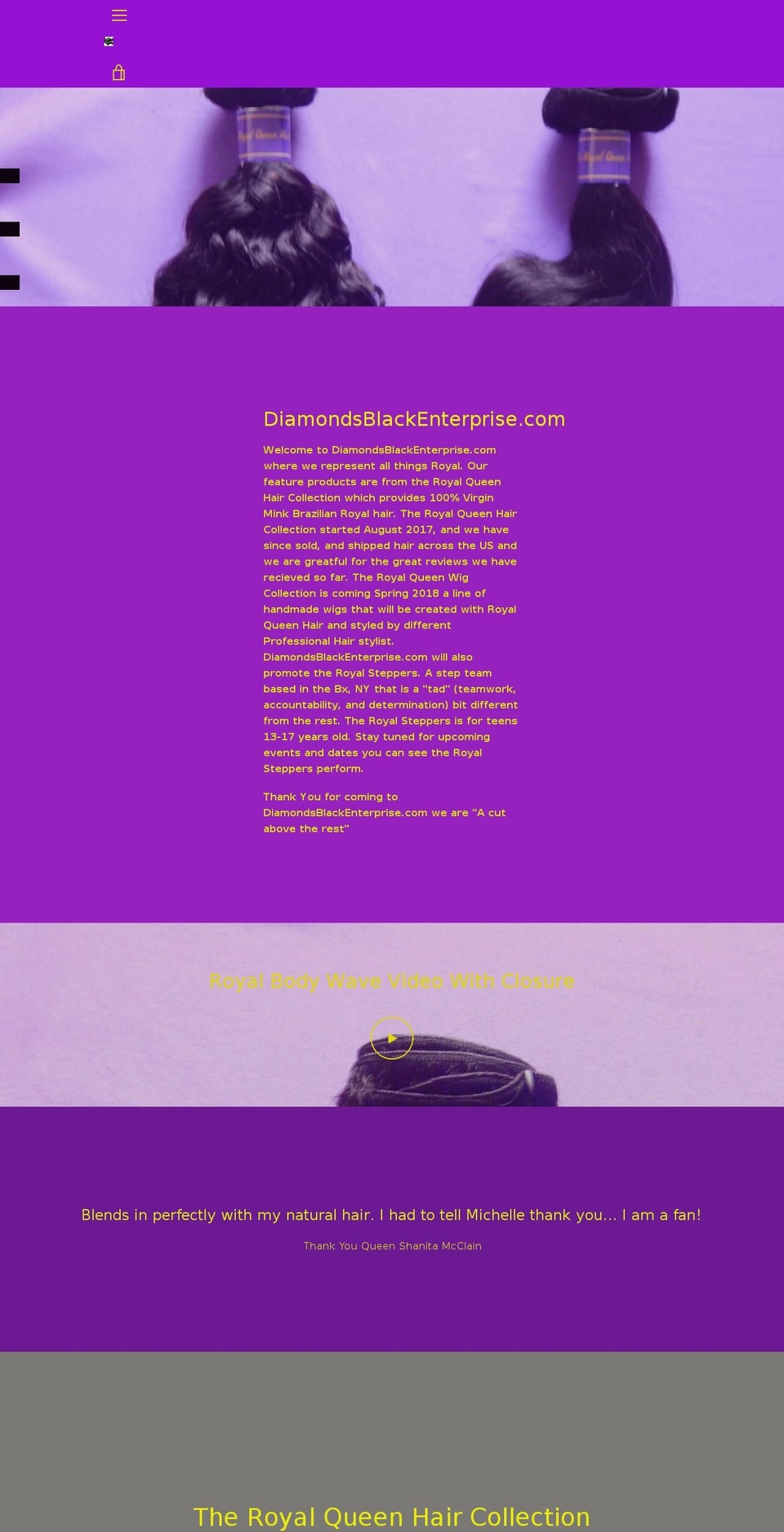 diamondsblackenterprise.com shopify website screenshot