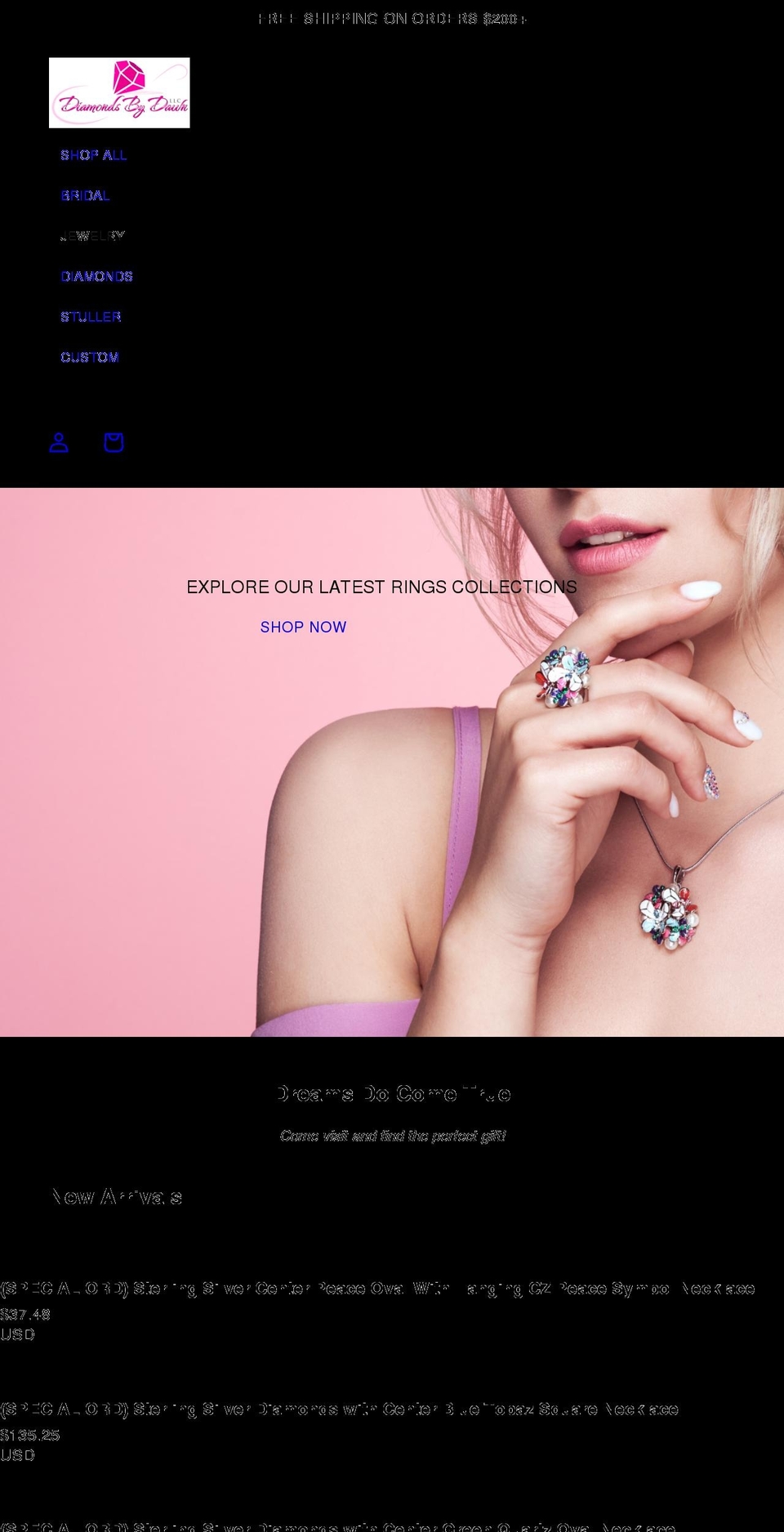diamondsbydawn.com shopify website screenshot