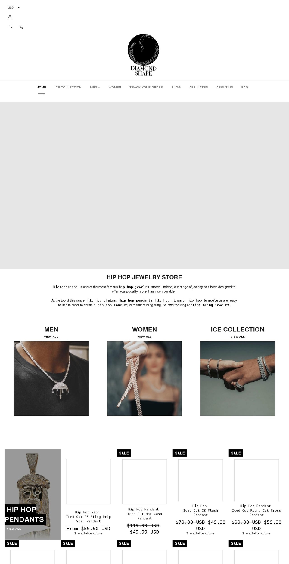 diamondshap.com shopify website screenshot