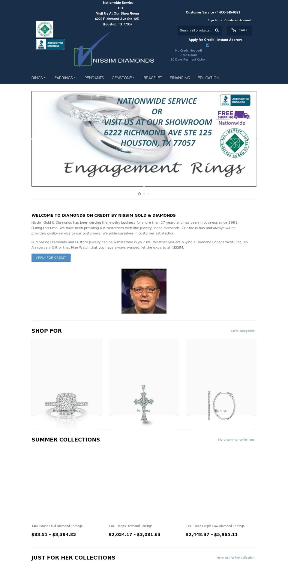diamondsoncredit.com — Shopify storefront screenshot