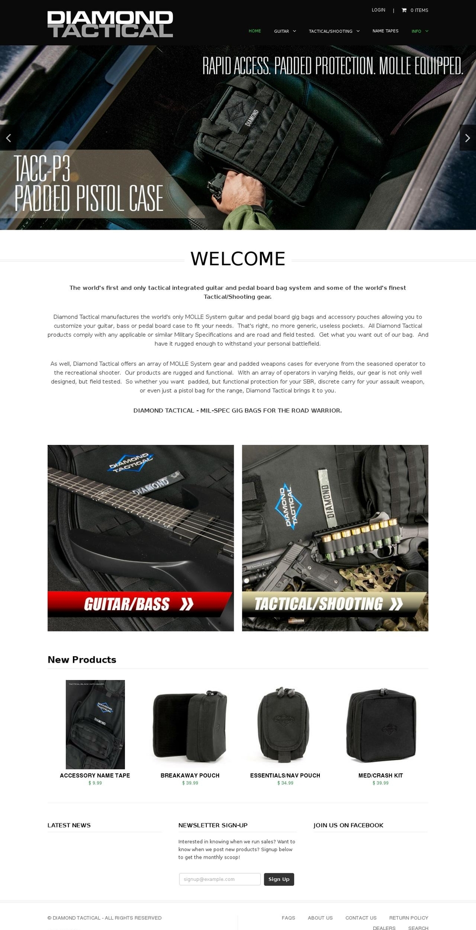 limitless Shopify theme site example diamondtactical.net