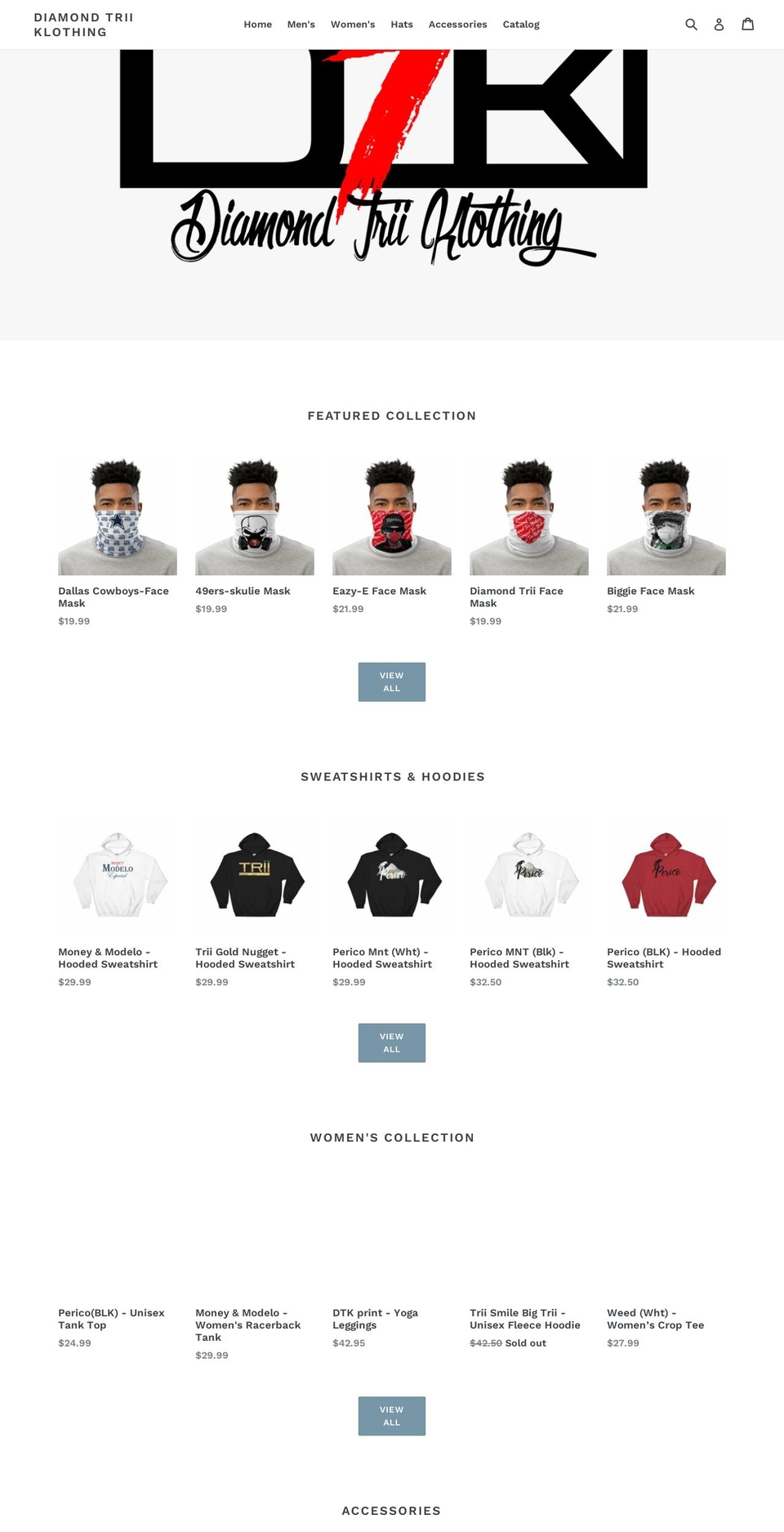diamondtriiklothing.com — Shopify storefront screenshot