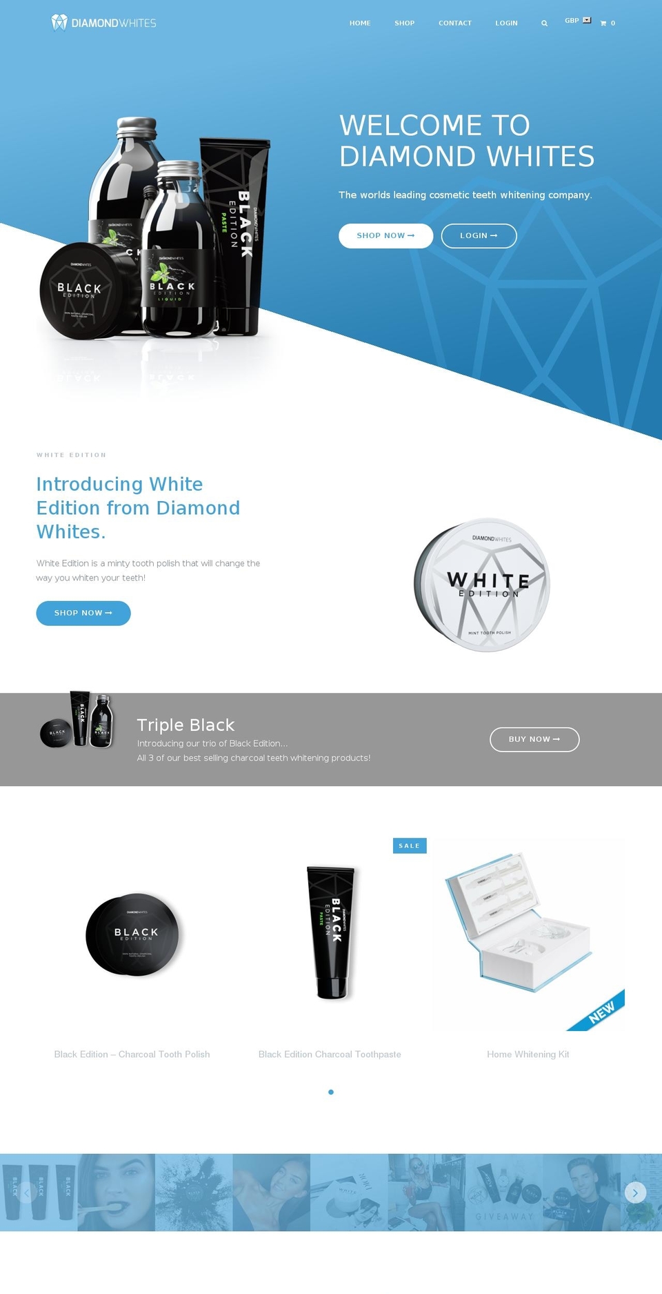 diamondwhites.com — Shopify storefront screenshot