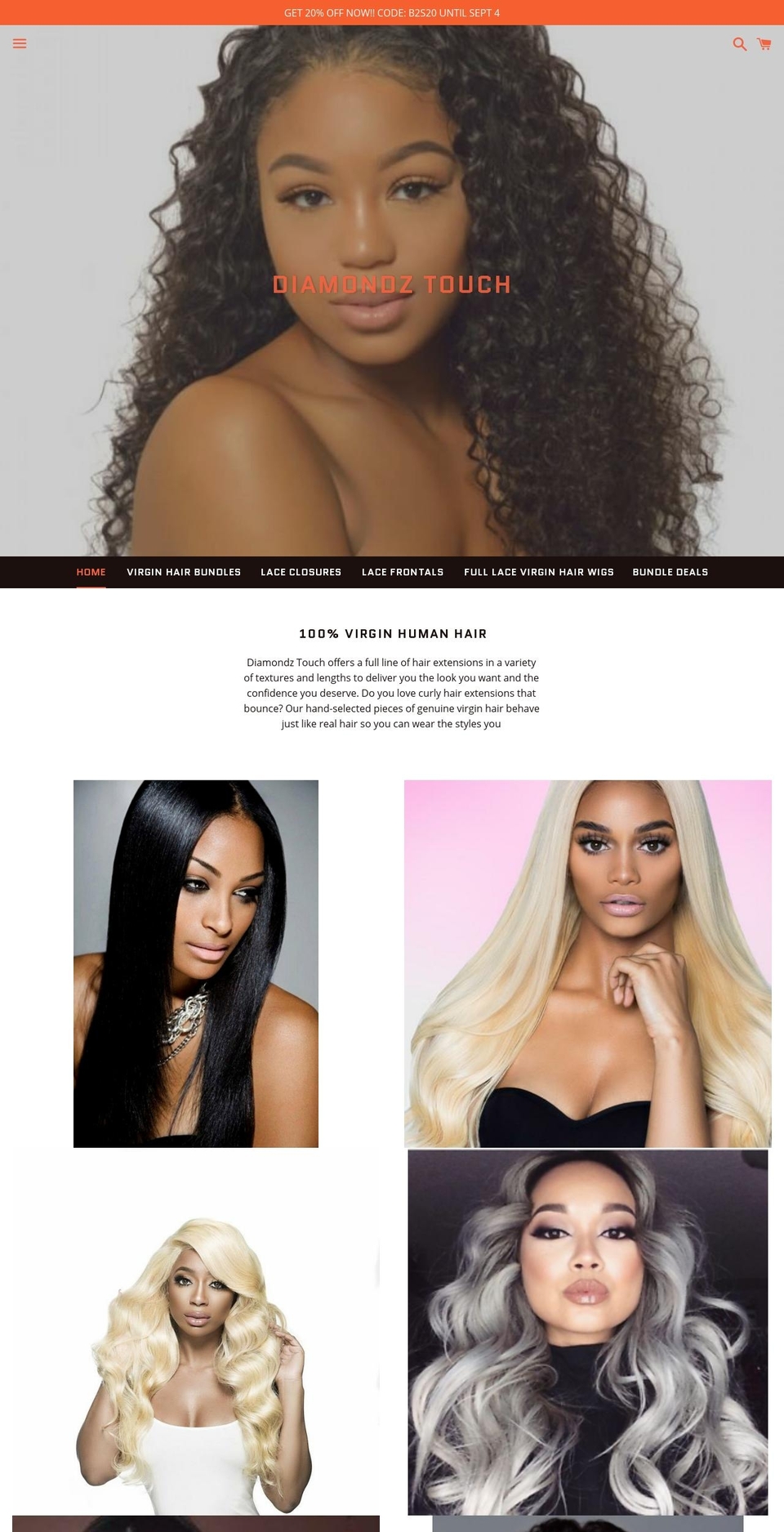 diamondztouch.com — Shopify storefront screenshot
