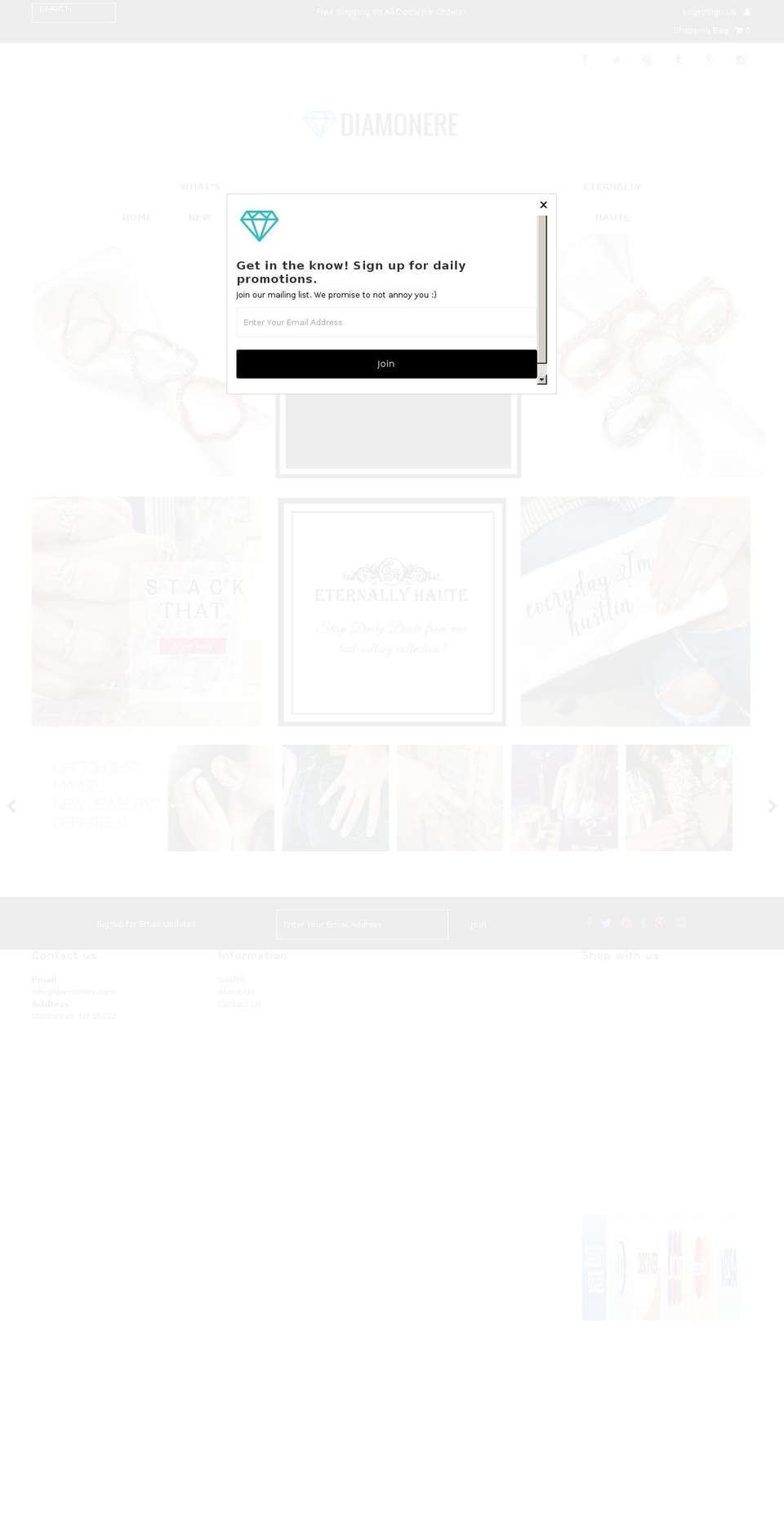 diamonere.com shopify website screenshot