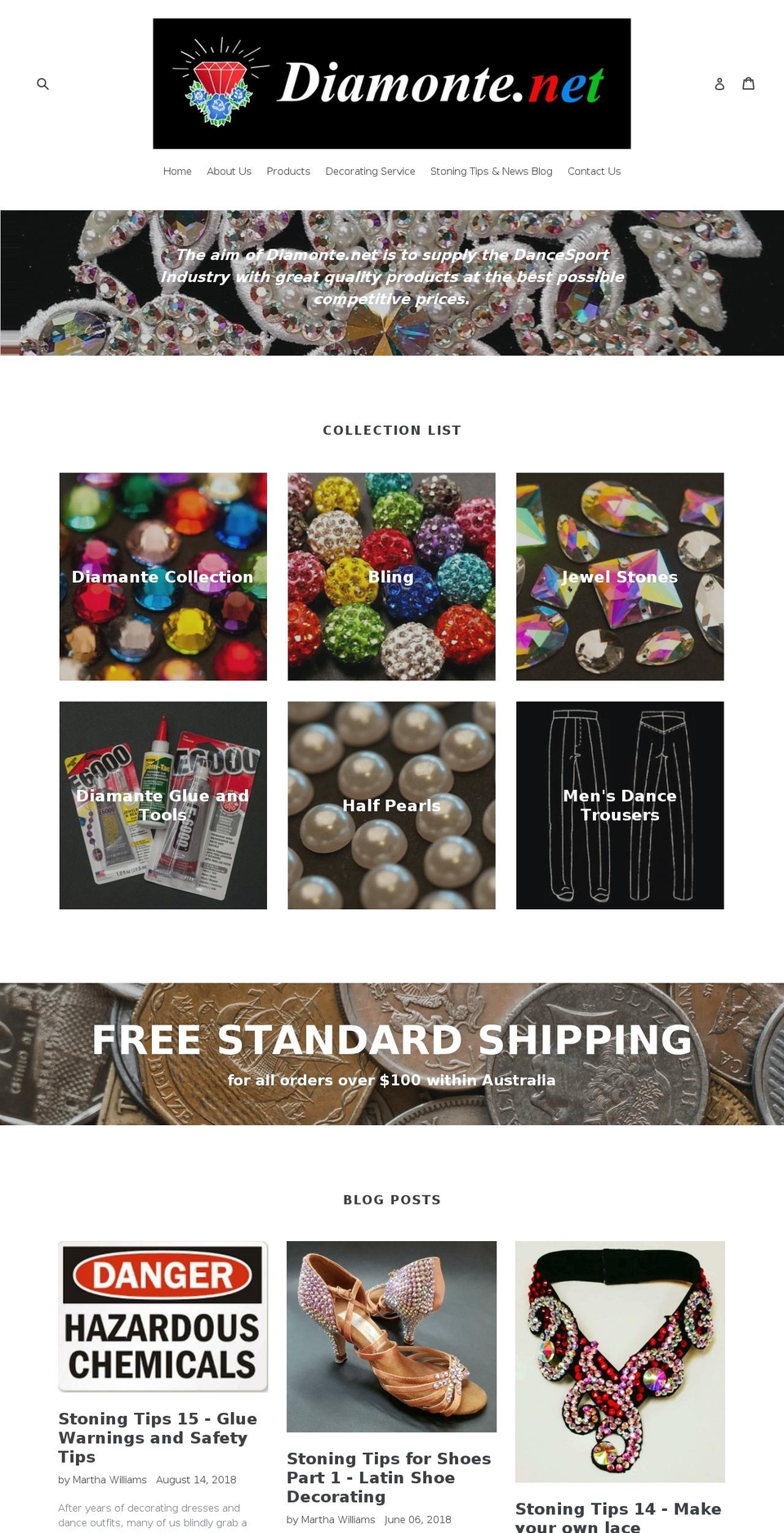 diamonte.net shopify website screenshot