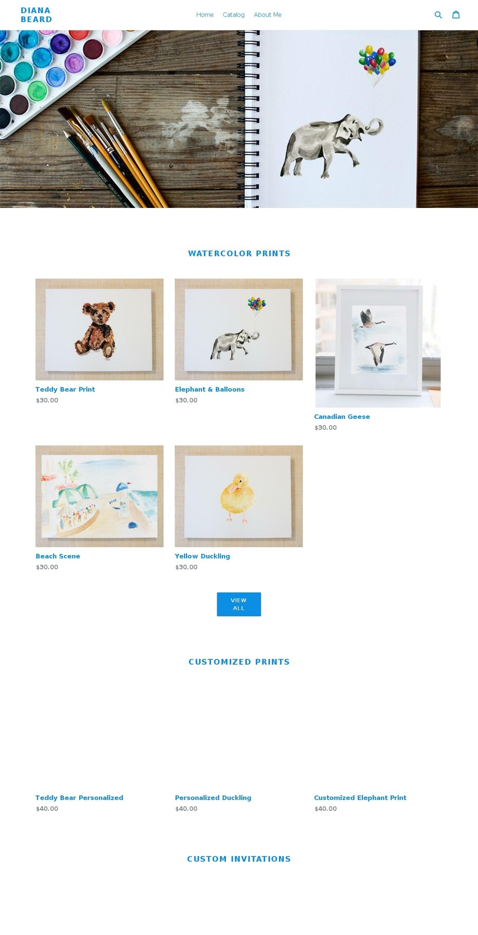 dianabeard.com — Shopify storefront screenshot