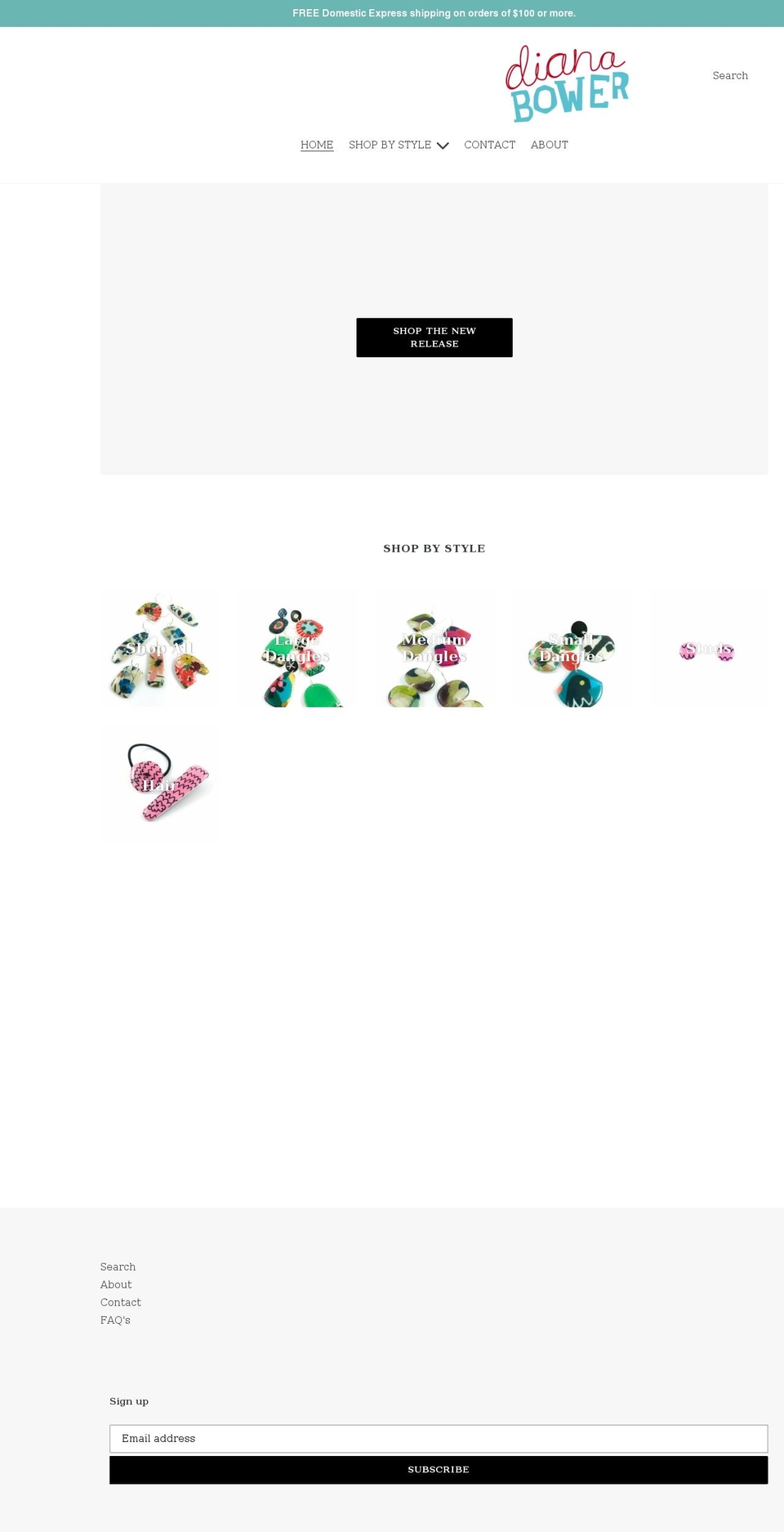 dianabowerdesigns.com shopify website screenshot