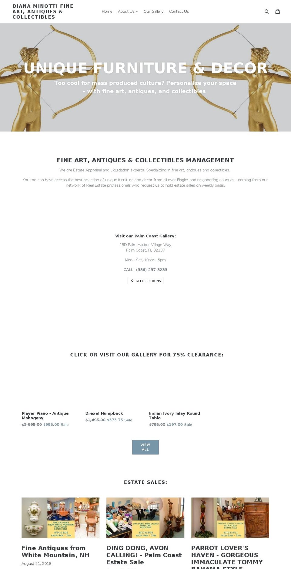 dianafineart.com shopify website screenshot