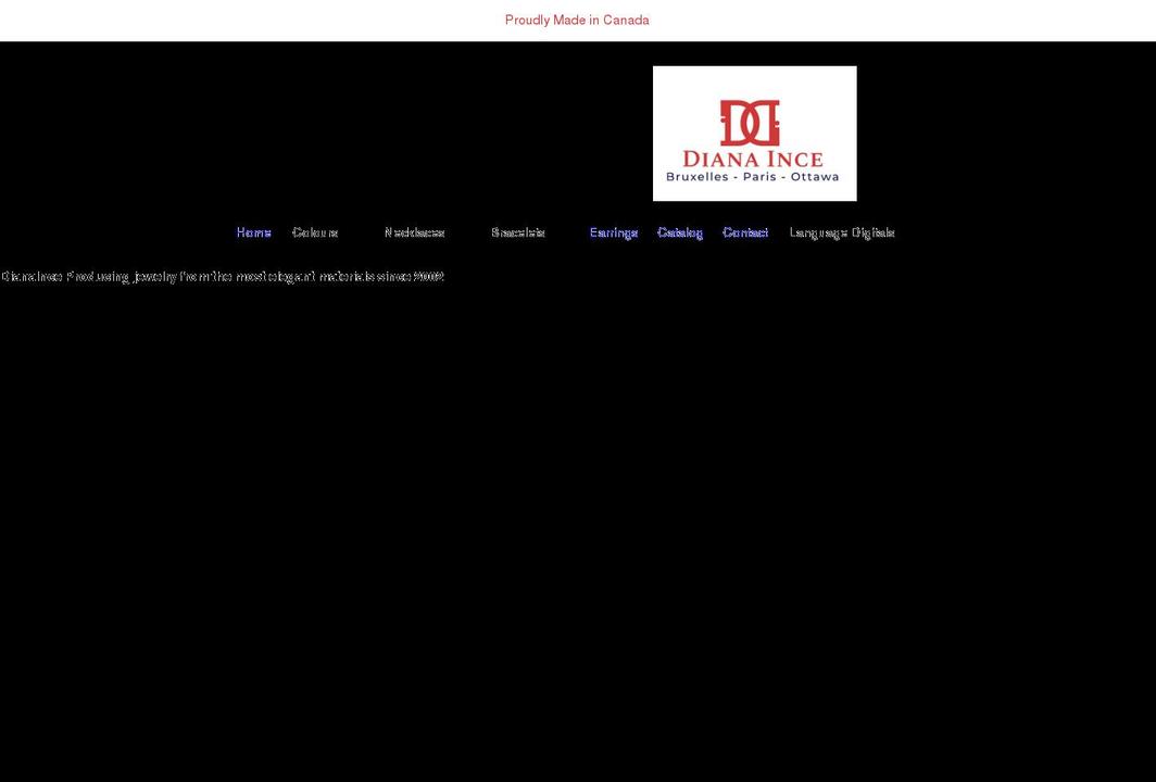 dianaince.com shopify website screenshot