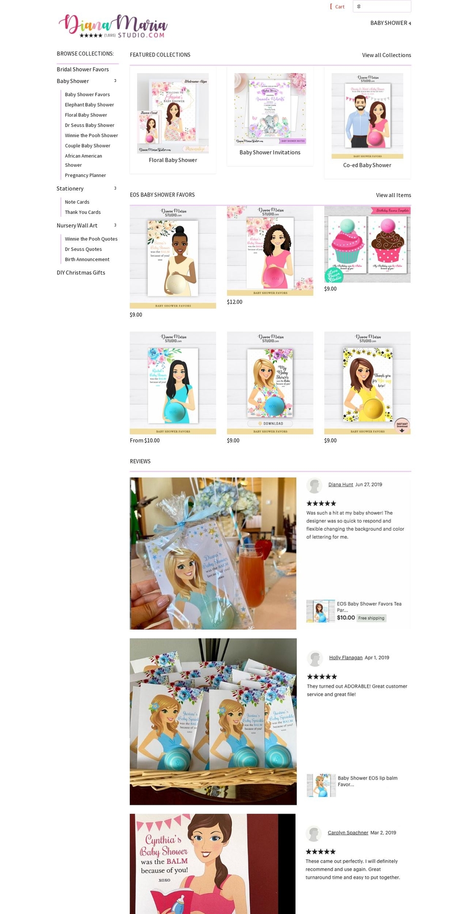 dianamariastudio.com — Shopify storefront screenshot