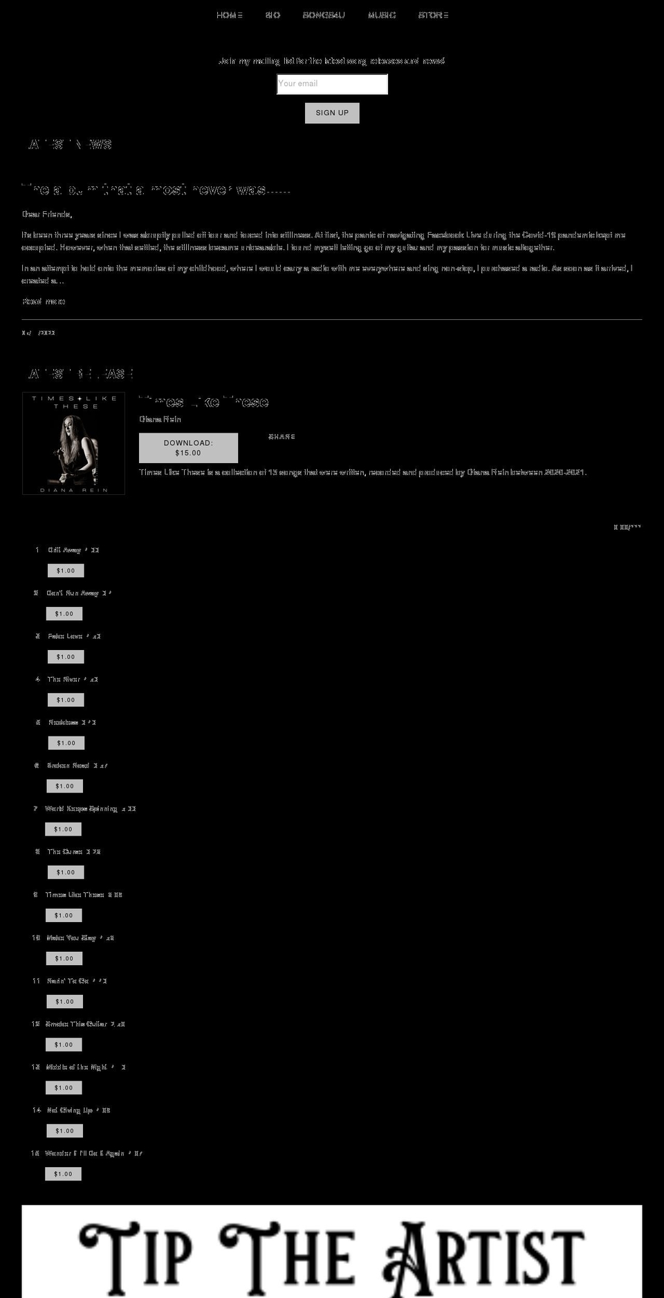 dianarein.com shopify website screenshot
