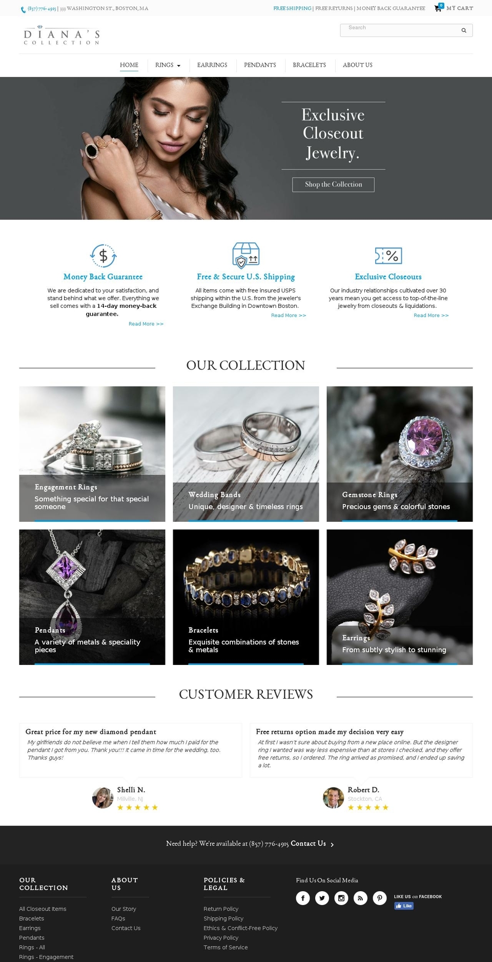 dianascollection.com — Shopify storefront screenshot