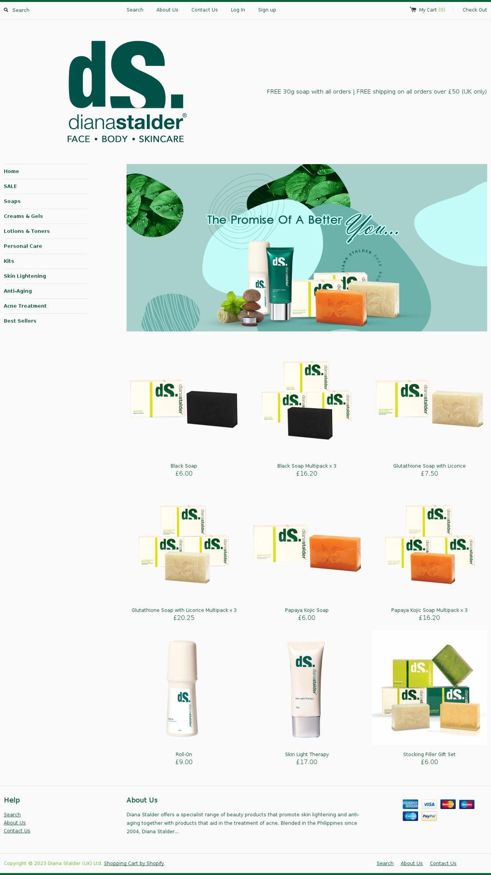 dianastalder.co.uk shopify website screenshot