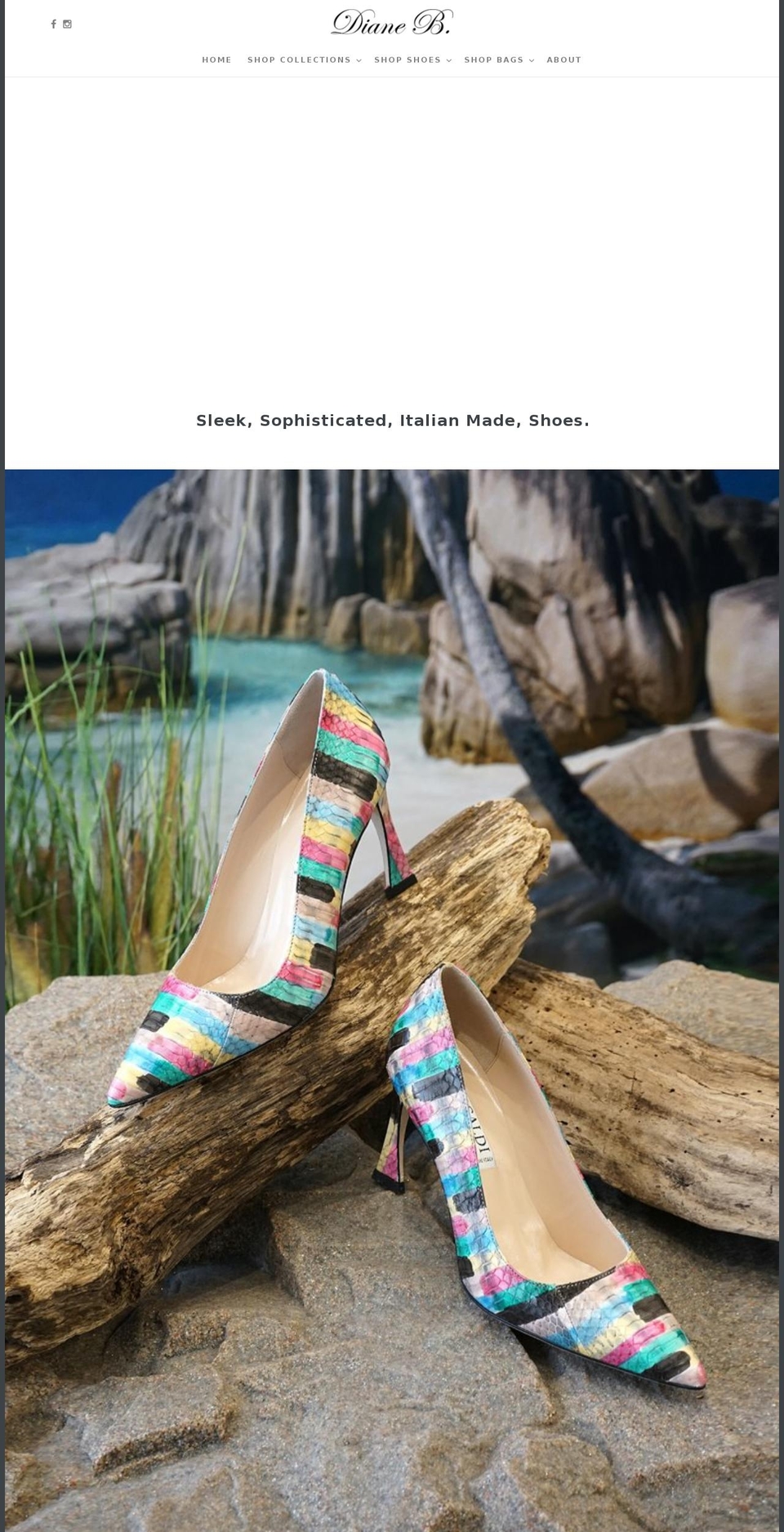 dianebshoes.com shopify website screenshot