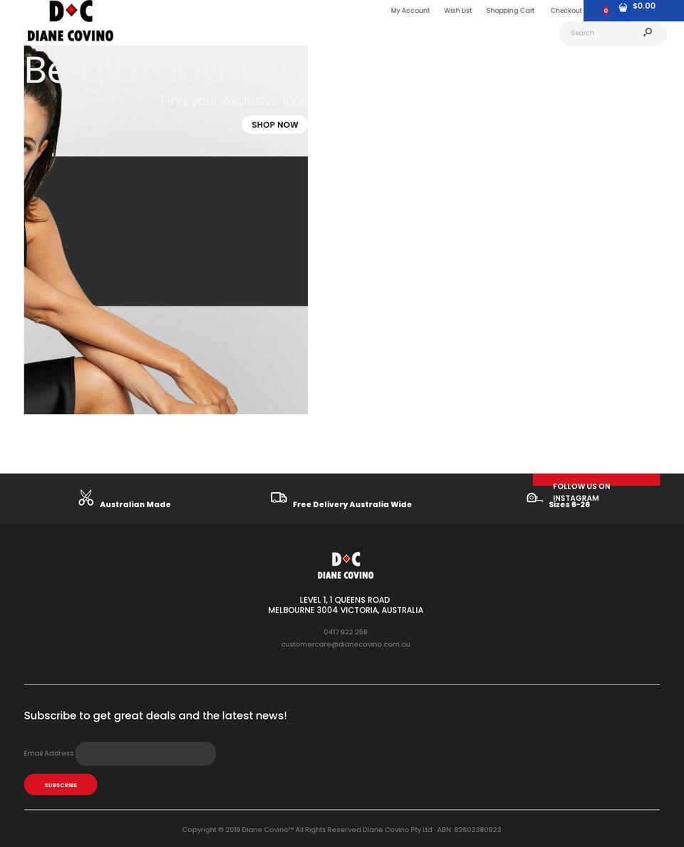 dianecovino.com.au shopify website screenshot