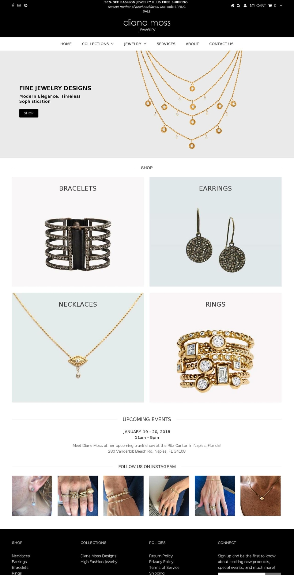 dianemossjewelry.com — Shopify storefront screenshot