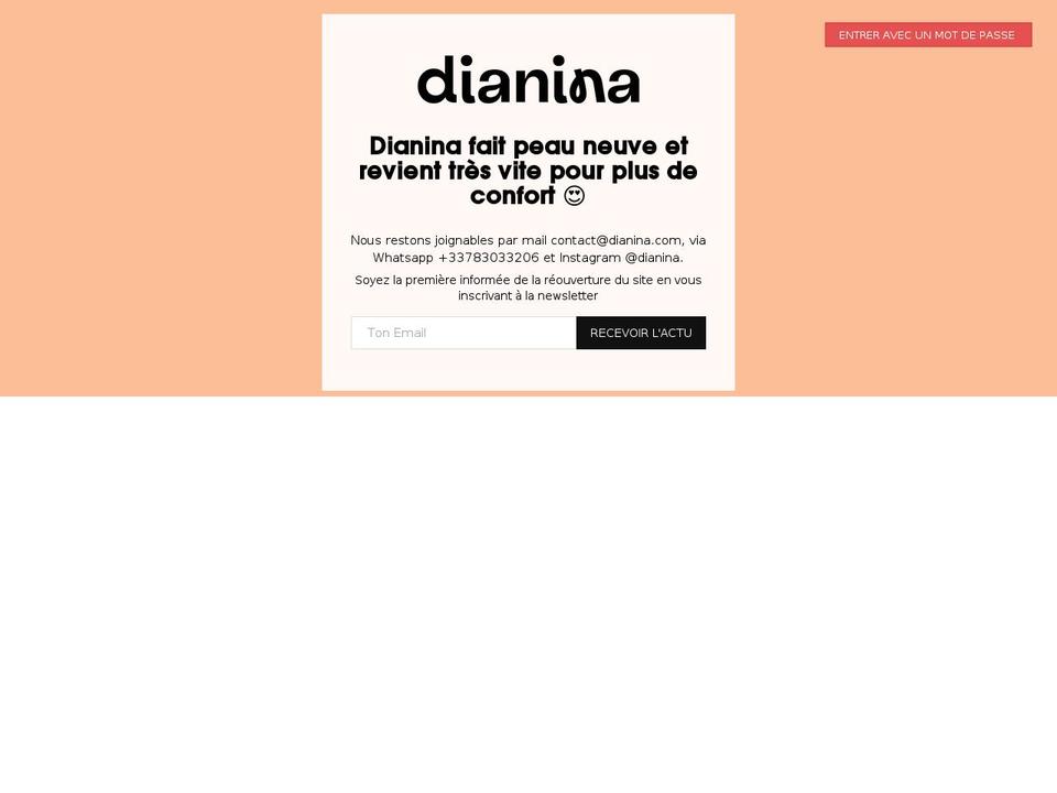 dianina.com shopify website screenshot