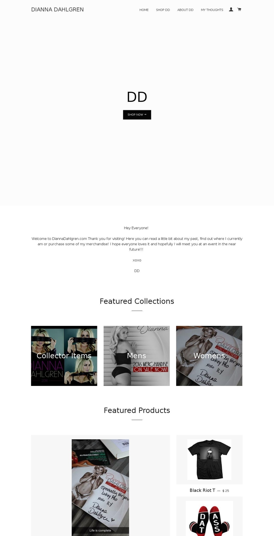 diannadahlgren.com shopify website screenshot