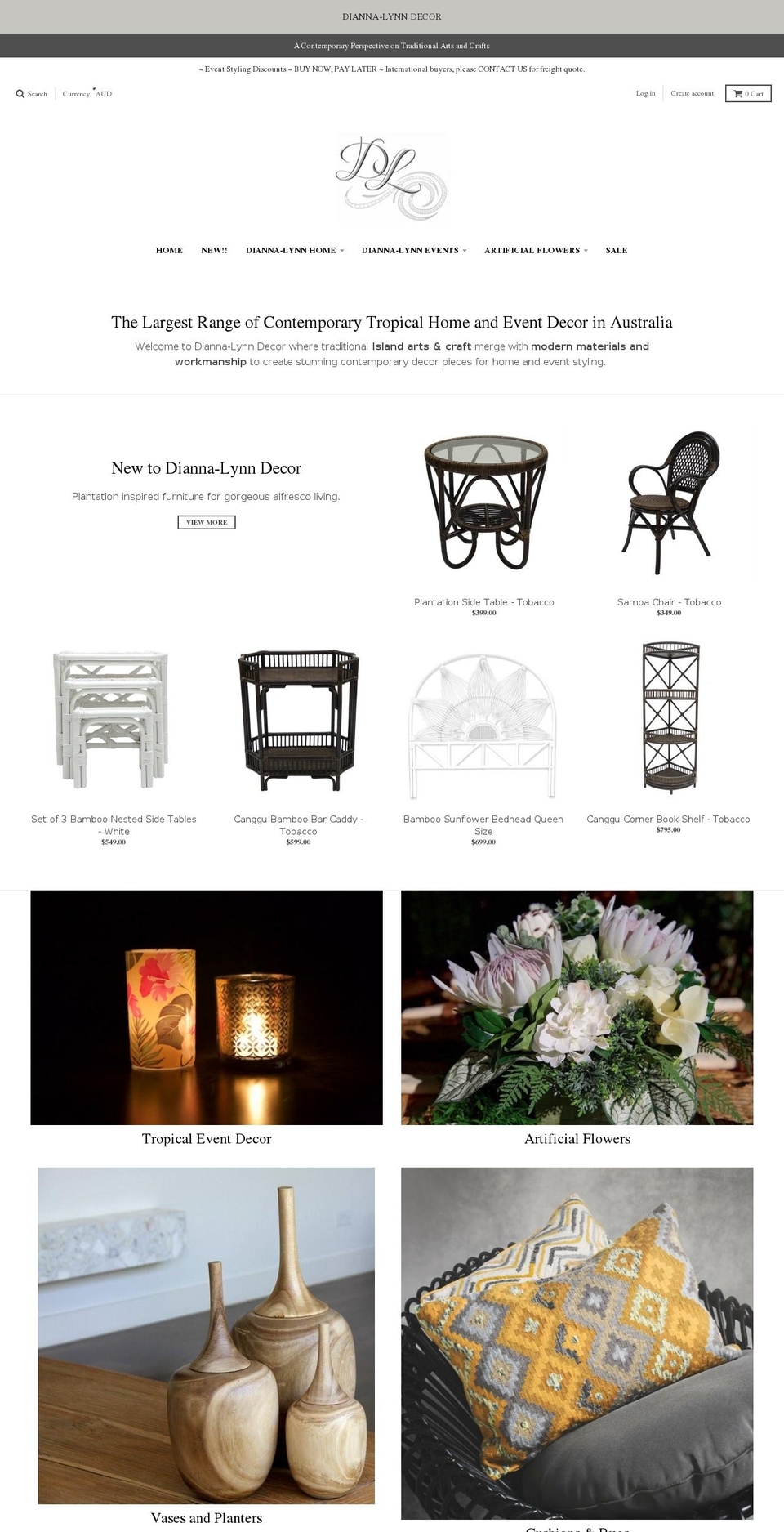 diannalynndecor.com.au shopify website screenshot
