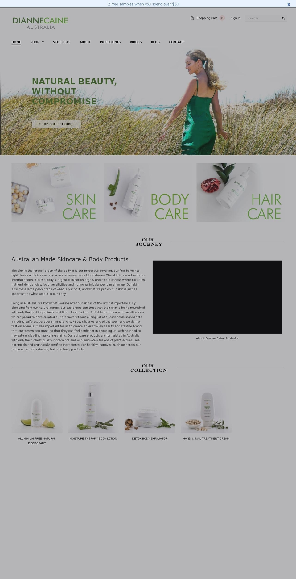 diannecaine.com.au shopify website screenshot