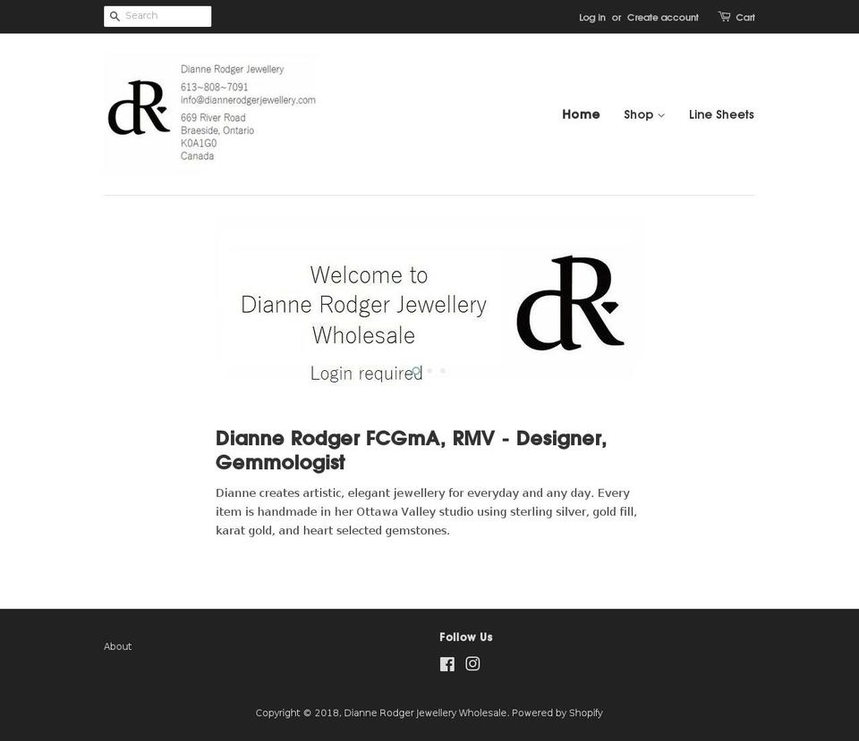 diannerodgerjewellerywholesale.com — Shopify storefront screenshot