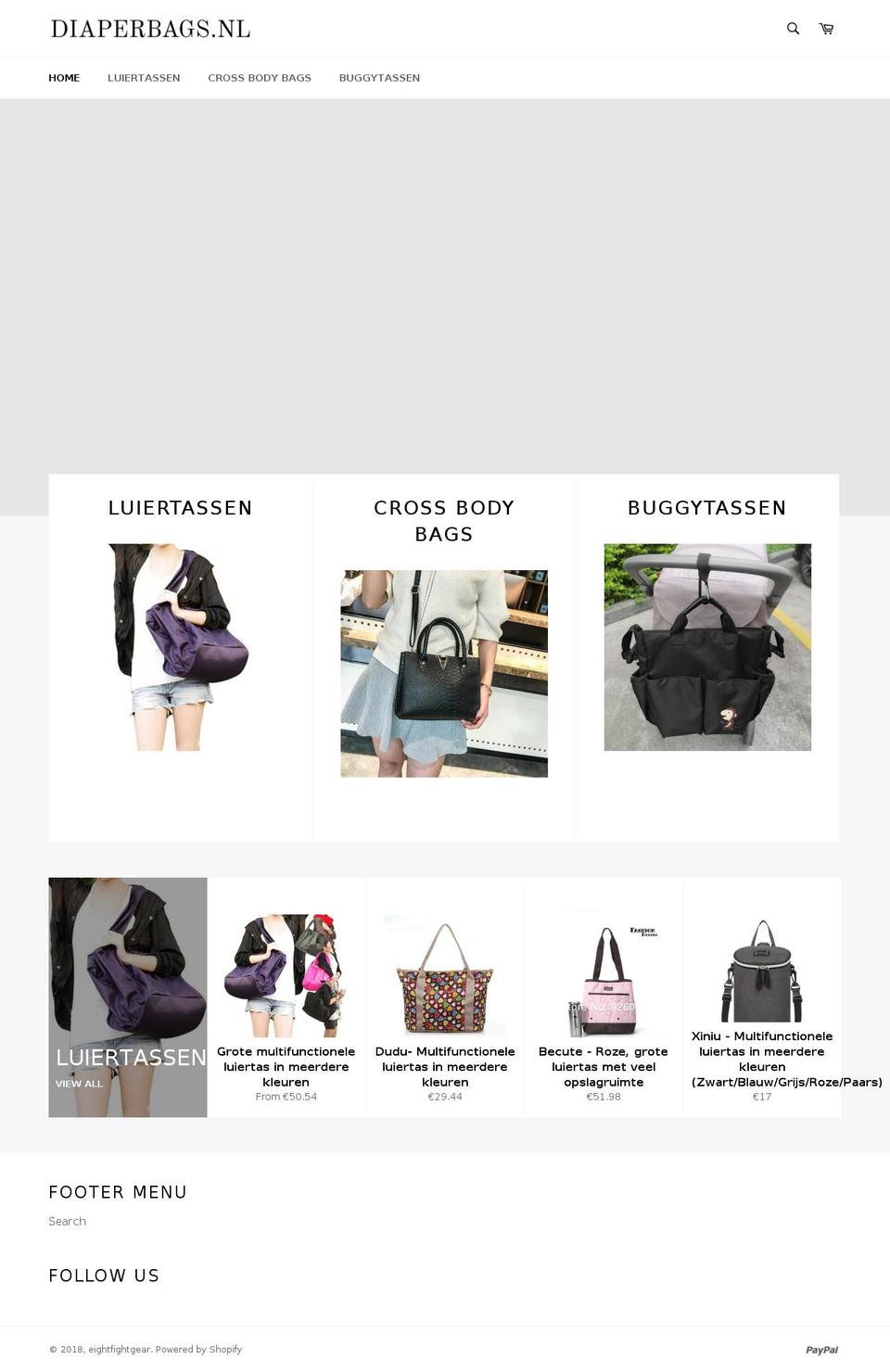 diaperbags.nl shopify website screenshot